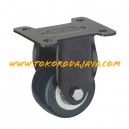roda pu black 2 inch plat mati