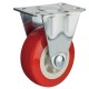 Roda PU Merah Non Bearing CASTER Taiwan 2 Inch Plat Mati