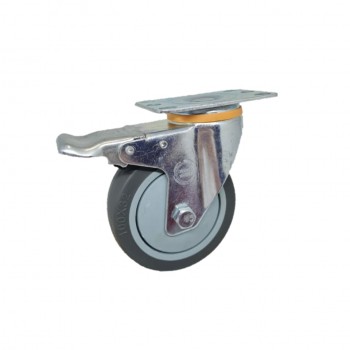 Roda Karet TPR Abu Abu Medium Duty TECHNO WHEEL Plat Rem