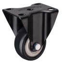 Roda PU Hitam 2 inch mati (rigid)
